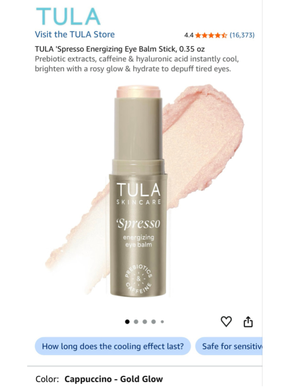 Women's TULA Skincare 'Spresso Energizing Eye Balm - Cappuccino